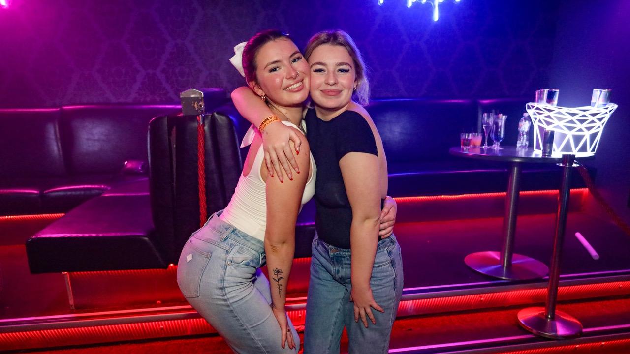 Chloe Bunn and Brooke Savage at Cocktails Nightclub. Picture: Kitt O'Halloran