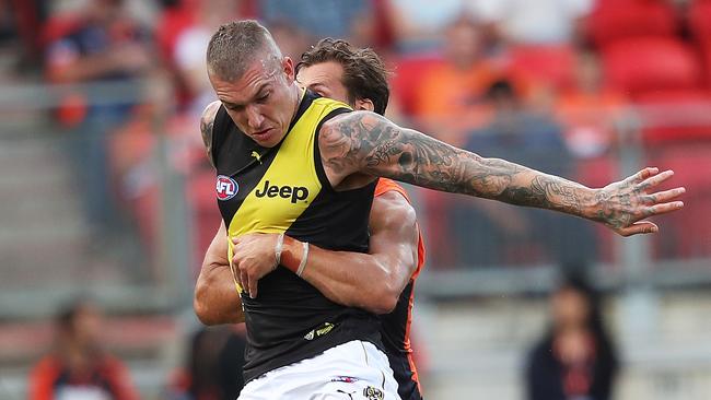 More genuine taggers, such as Matt de Boer, who got under the skin of Dustin Martin earlier this year, is a better way of stopping the opposition’s best players. Picture: Phil Hillyard