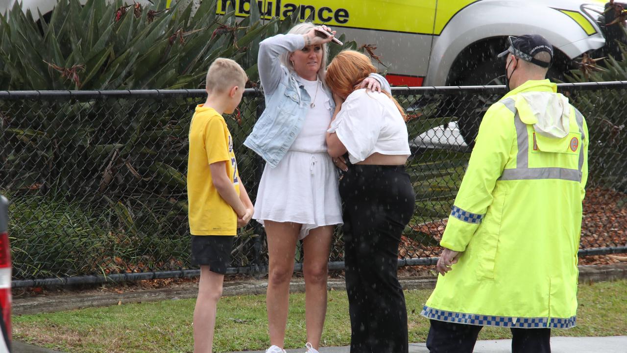 Emergency services and witnesses at the scene of a gas explosion in Energy Circuit Robina. Picture Glenn Hampson