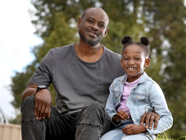 A Murray Bridge family facing deportation on September 30. Clifford Chisengalumbwe , who works in aged care, wife Ngoza (not pictured), and daughter, McKayla, 8, Will be forced to leave country to lodge new visa application. 29 August 2022. Picture Dean Martin