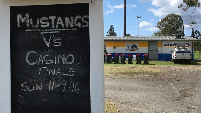 The scene at Murwillumbah Mustangs NRL football field after one of their team passed away. photo Glenn Hampson