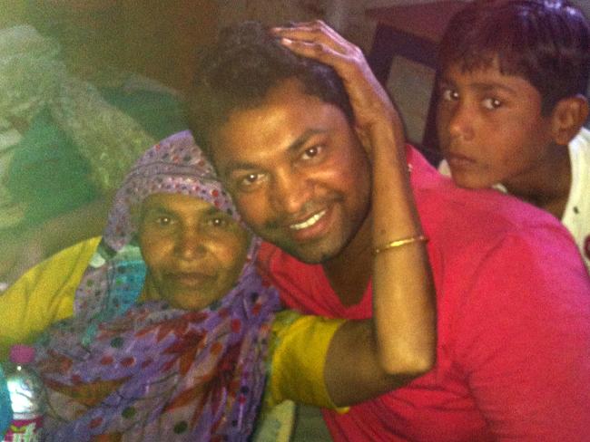 Saroo Brierley with his biological mother Kamla back home in India.