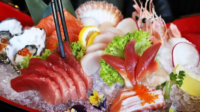 The sashimi boat at Umi Sushi + Udon. Picture: Jenifer Jagielski