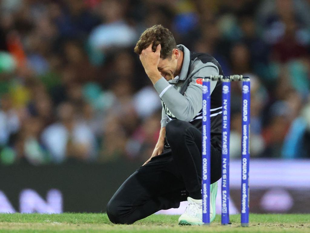 Poor fielding left the Kiwi bowlers frustrated. Picture: AFP