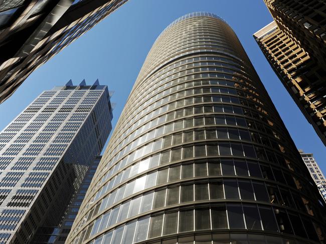 High-rise office buildings are shown in Sydney's central business district (CBD) on August 31, 2012. According to the property Council of Australia's latest Office Market Report, released in early August 2012, the Sydney CBD commercial office market has stabilised after a period of weak demand and rising vacancies. The vacancy rate across the CBD fell from 9.7 percent to 8.2 percent in the six months to July 2012. AFP PHOTO / Greg WOOD