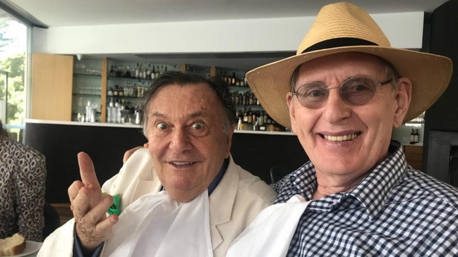 Humphries with his great mate Ross Fitzgerald at Catalina restaurant in 2019. Picture: Supplied