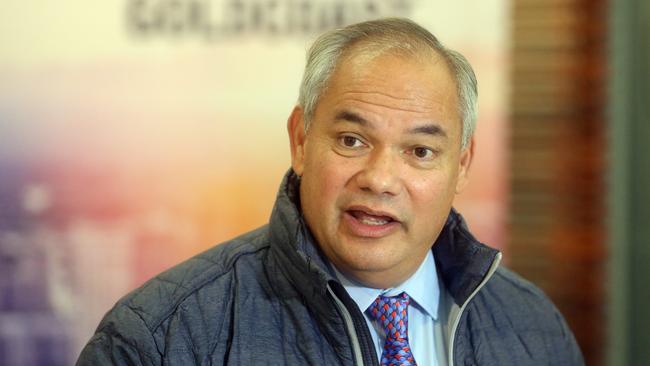 Mayor Tom Tate doing a press conference to announce Gold Coast Light rail has been named a national priority project. 5 July 2022 Surfers Paradise Picture by Richard Gosling