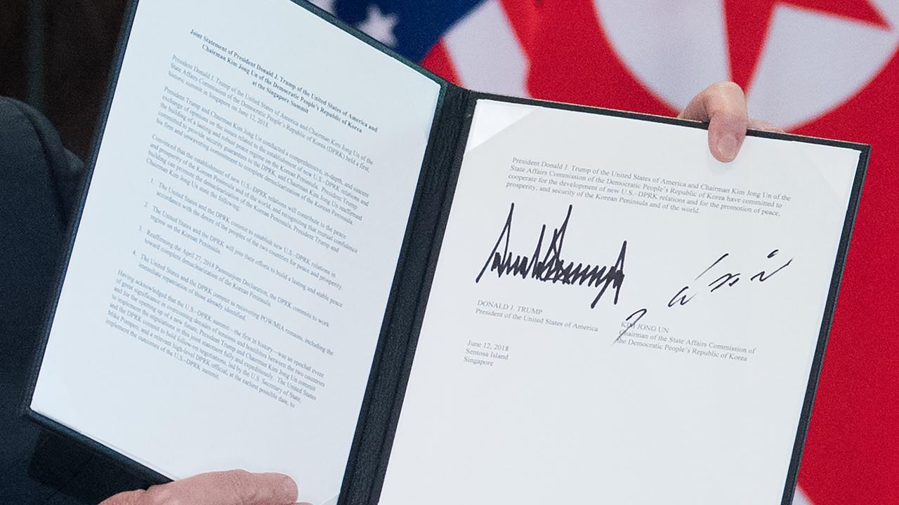 North Korea’s state news endorsed the joint text signed by Kim Jong-un and Donald Trump yesterday.
