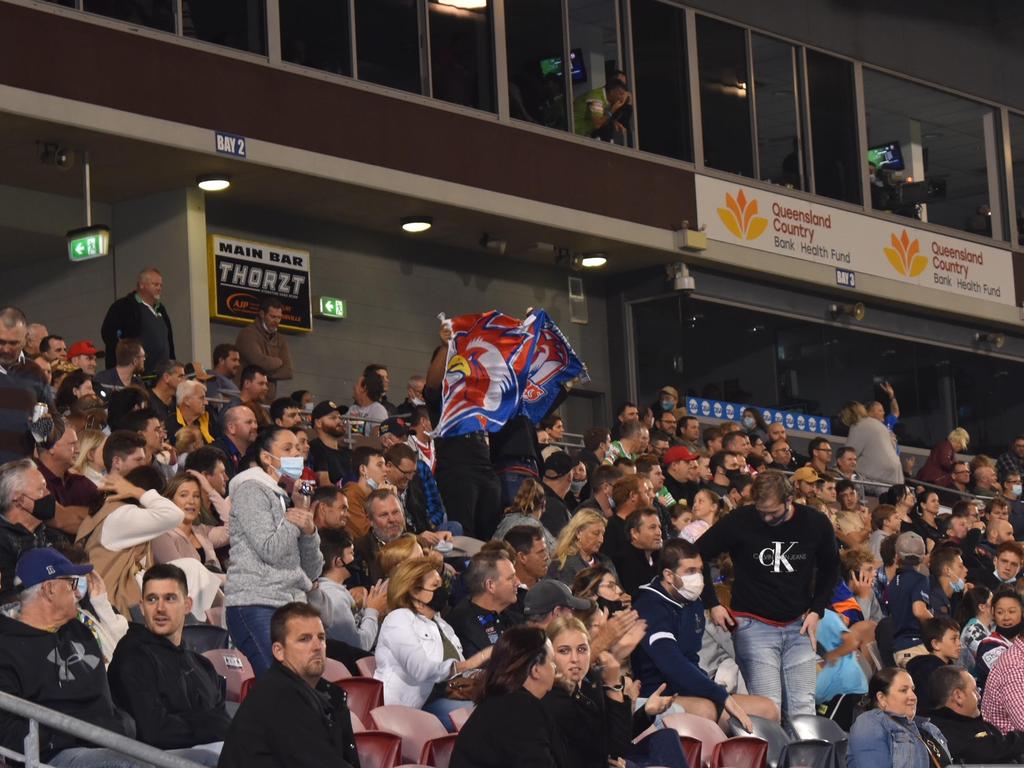 Fans at the Canberra Raiders v Sydney Roosters round 25 match at BB Print Stadium, September 2, 2021. Picture: Matthew Forrest