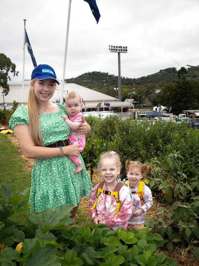 Ingrid Wiley and her daughters Saffron, Daisy and Freja. Heritage Bank Toowoomba Royal Show. Sunday March 27, 2022