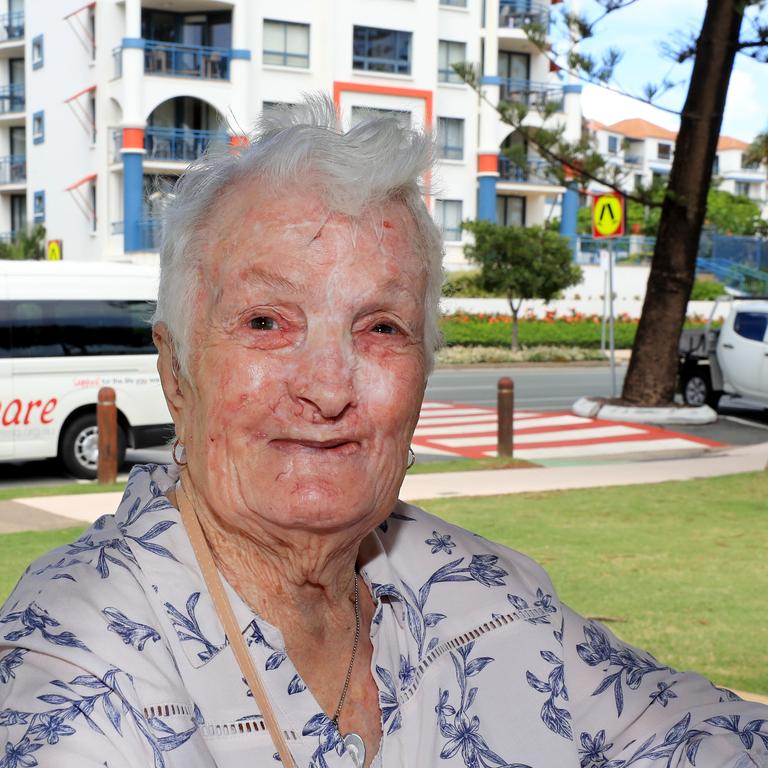 Tweed resident Merle Table enjoys a day at Coolangatta Photo: Scott Powick Newscorp