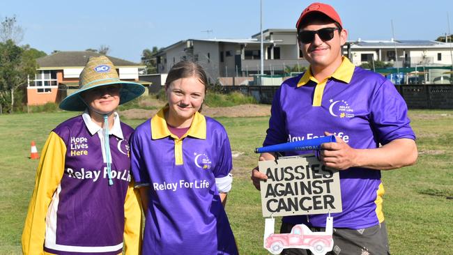 Dakota and Felicity Cruice and Sam Conroy at the 2021 Ipswich Relay for Life. Picture: Jessica Baker / The Queensland Times