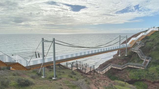 Artist impressions of the bridge proposed for the Hallett Cove coastal walkway.