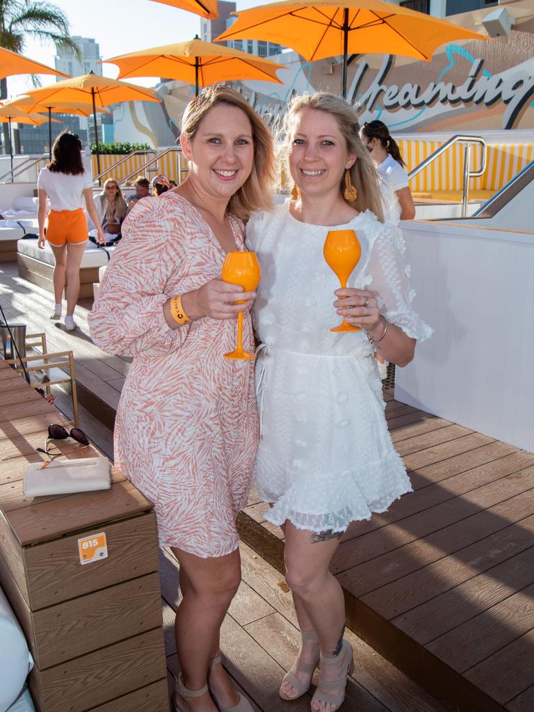 Leanne Marriott and Tammy Cole at the opening of Cali Beach Club. Picture: Andrew Meadowcroft