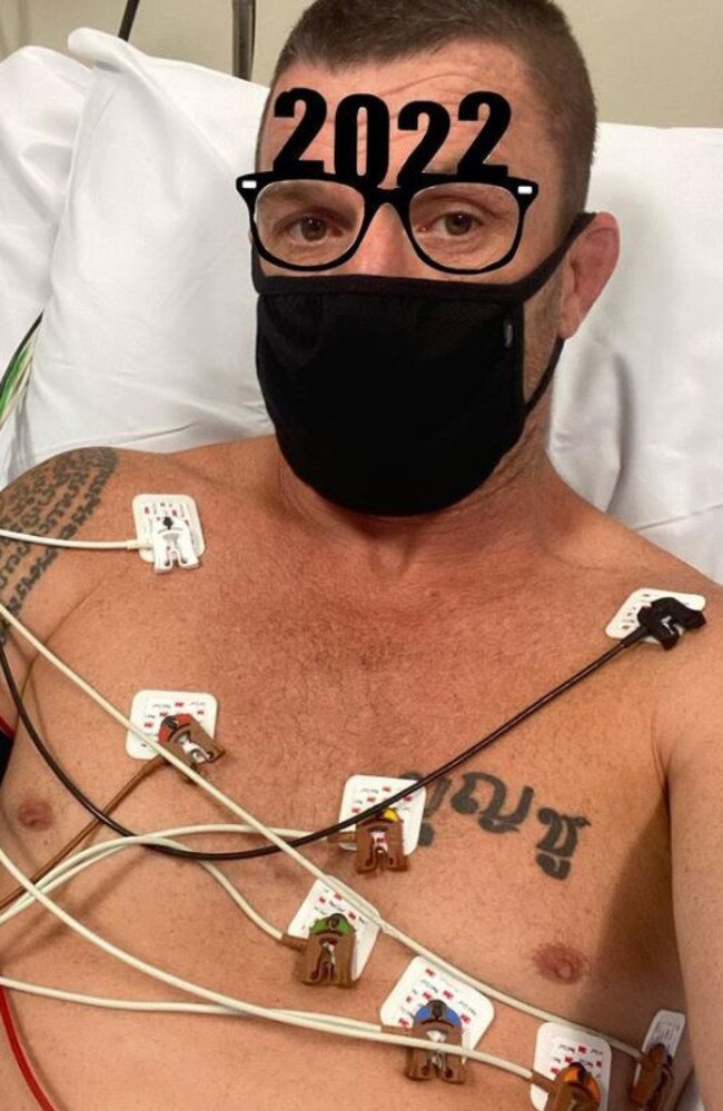 John Wayne Parr in hospital. Picture: Supplied