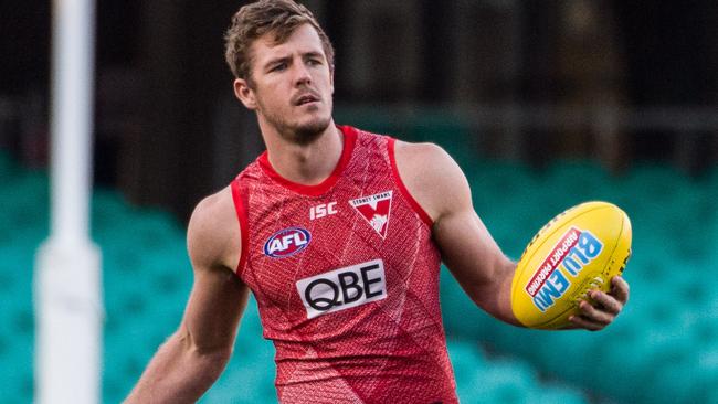 Luke Parker during a Sydney Swans AFL training session.