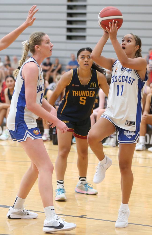 Basketball QLD U18's State Championships 2024 semi-finals day. Div 1 Gold Coast Rollers vs. Logan Thunder. 13 January 2024 Carrara Picture by Richard Gosling