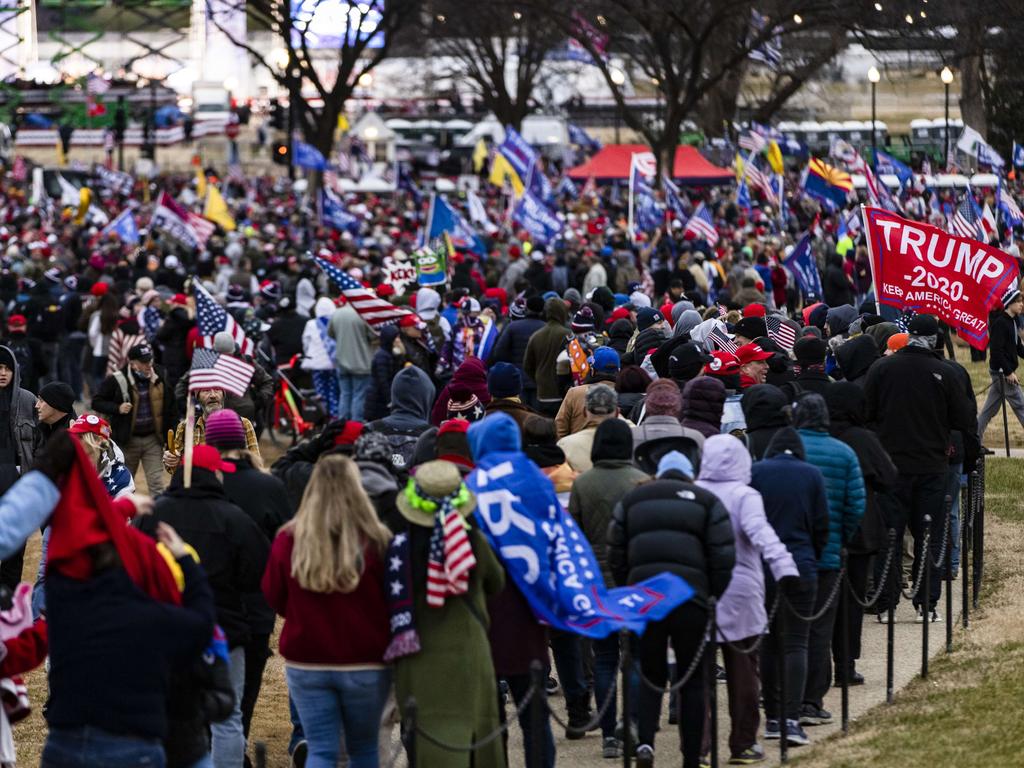 Washington’s cold weather didn’t keep the pro-Trump crowd away. Picture: AFP