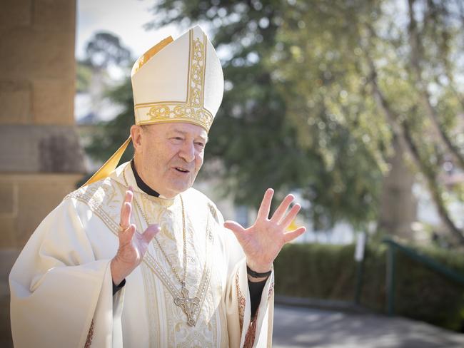 Easter Sunday St Mary's Cathedral, Archbishop Julian Porteous. Picture: Chris Kidd