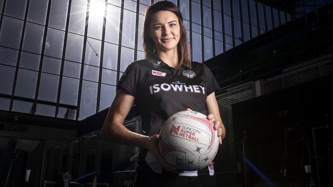 Sharni Layton looks poised to switch codes from netball to AFLW. Picture: AAP