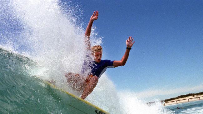 The man-made surf break at South Stradbroke Island, Gold Coast. Surfers are concerned the wave will be ruined by the proposed recycled water pipeline. PicTerry/Kavanagh