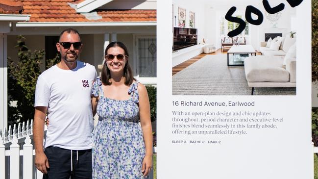 Jessica Giannakakos and partner Peter sold their Earlwood home on Richard Avenue for $870,000 more than they paid in 2014. Picture: Adrian William Real Estate