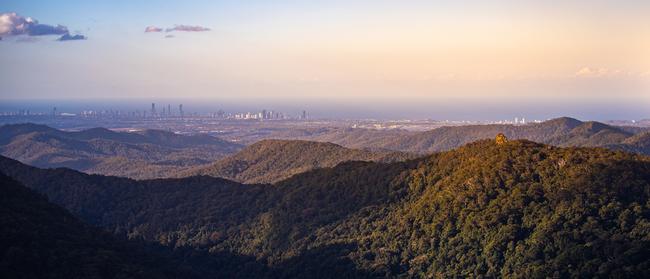 View of Gold Coast city from Springbrook National Park. Picture: iStock.