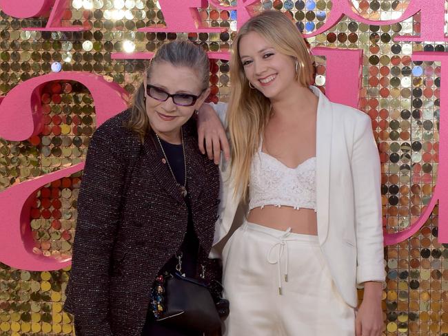 Carrie Fisher attending the world premiere of 'Absolutely Fabulous — The Movie', in London, with her daughter, Billie Catherine Lourd. Picture: Tony Clark / Splash News