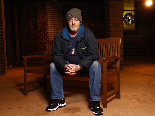 Mark Woodbridge lives in housing commission and seeks a meal from a Bondi shelter. Picture: Richard Dobson