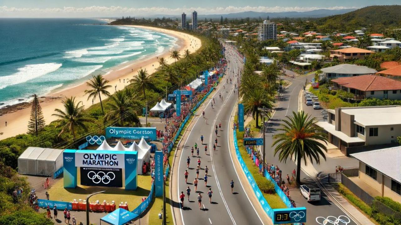 Running a marathon at Alexandra Headland, Sunshine Coast, would seem slightly more appealing for competitors. Design: ChatGPT