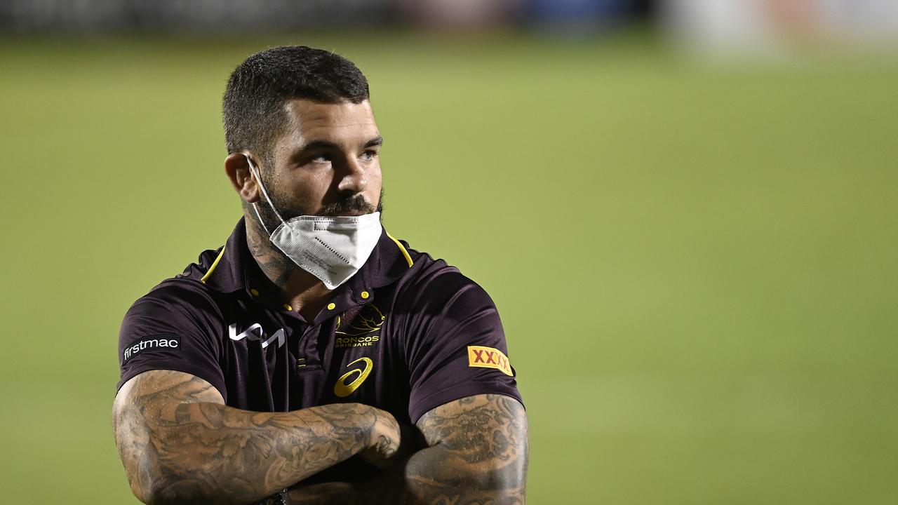 MACKAY, AUSTRALIA - FEBRUARY 26: Adam Reynolds of the Broncos looks on before the start of the NRL Trial match between the North Queensland Cowboys and the Brisbane Broncos at BB Print Stadium on February 26, 2022 in Mackay, Australia. (Photo by Ian Hitchcock/Getty Images)