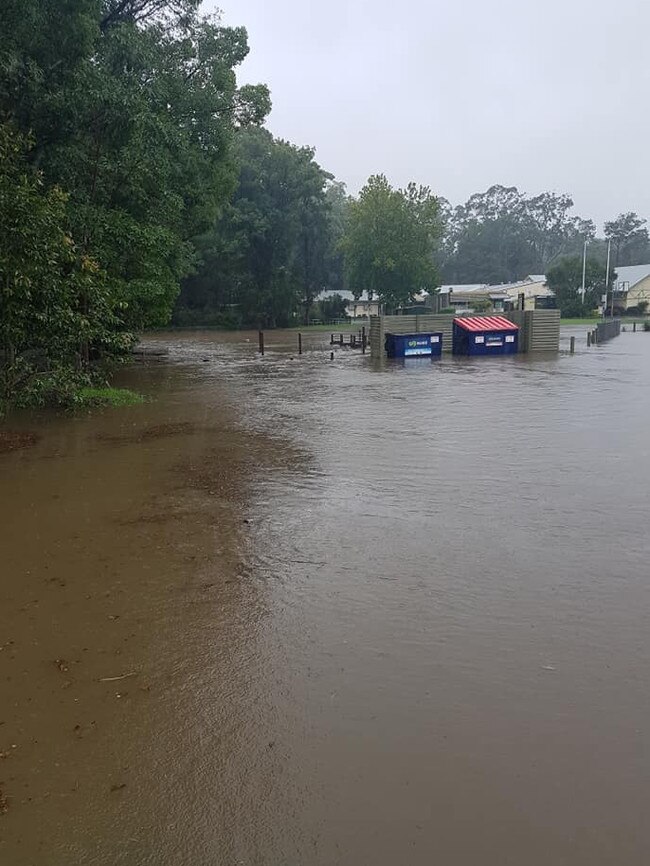 The water level at Lisarow Public School. Picture: Facebook