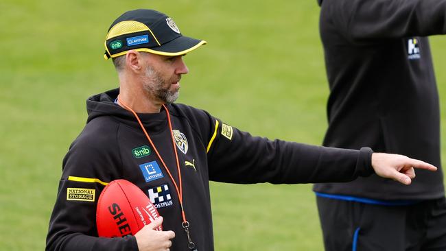 Back in yellow and black, Chris Newman has returned to Punt Road. Picture: Dylan Burns/AFL Photos via Getty Images.