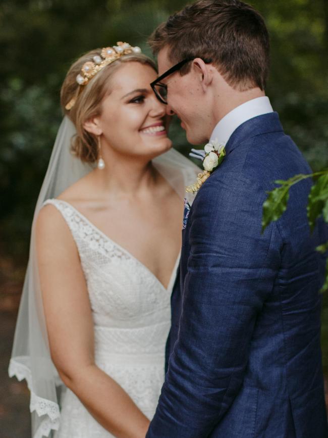 Newly weds: Amelia Small and Jackson Law, pic: Shane Shepherd