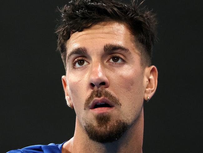 MELBOURNE, JANUARY 15, 2025: 2025 Australian Open Tennis, Day Four. Thanasi Kokkinakis (AUS) in action against Jack Draper (GBR) on John Cain Arena. Picture: Mark Stewart