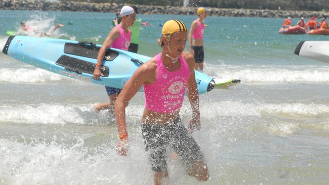 Action from the Queensland Youth Surf Life Saving Championships on February 17.