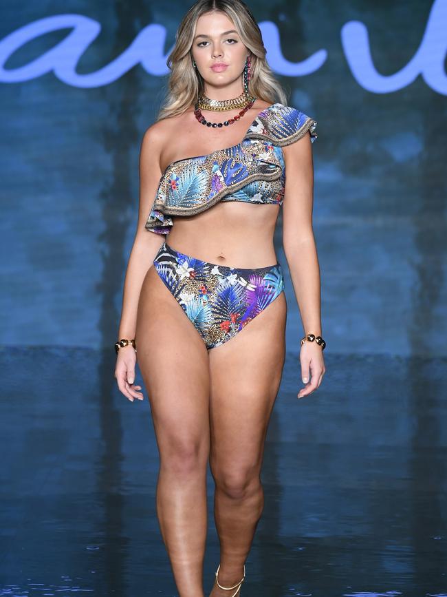 Another model walks the runway at the Camilla Show during Miami Swim Week in Florida. Picture: Arun Nevader/Getty Images