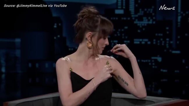 Dakota Johnson suffers wardrobe malfunction on Jimmy Kimmel Live