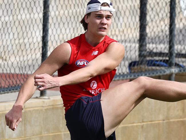 PERTH.  17/09/2021.   Melbourne training at HBF Arena, Joondalup . Trent Rivers of the Demons    during todays training session     . Photo by Michael Klein