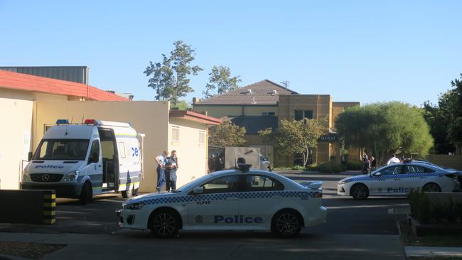 Wagga police surrounded Quest Apartments next to the Commercial Club. Picture: Toby Vue