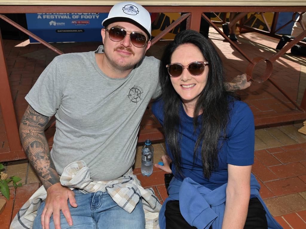 Footy fans enjoying the Norwood Food and Wine Festival on Sunday. Picture: Brenton Edwards