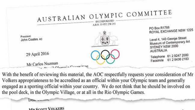 The letter from AOC president John Coates to his Brazilian counterpart.