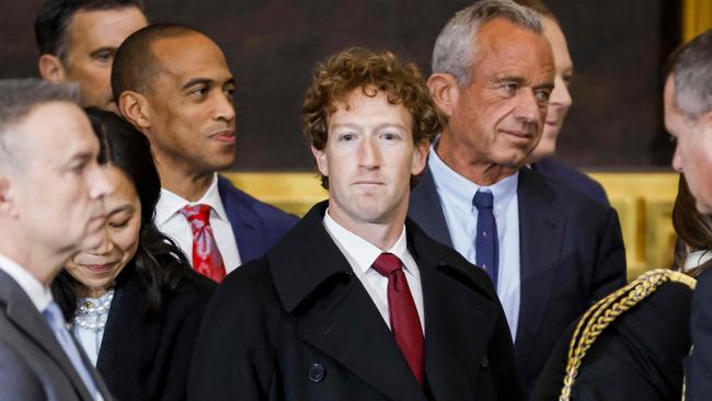 Meta CEO Mark Zuckerberg attended Donald Trump’s inauguration. Picture: AFP