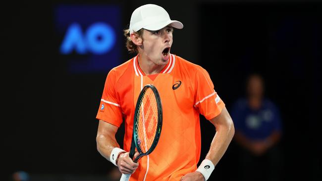 Alex de Minaur is through to the third round of the Australian Open. Picture: Cameron Spencer/Getty Images