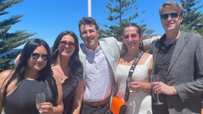 From left to right: Adjani, Charlotte, Joseph, Cara and Patrick celebrate Melbourne Cup Day at the Coogee Pavilion.