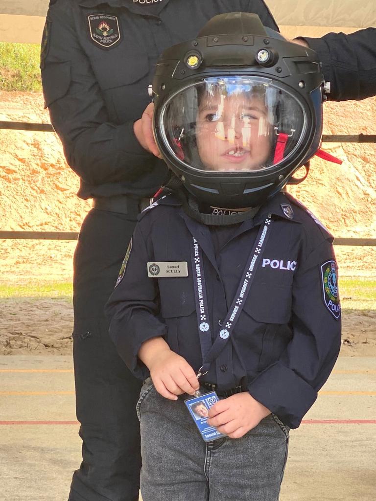 Sergeant Sammy has a blast with bomb squad. Picture: SA Police