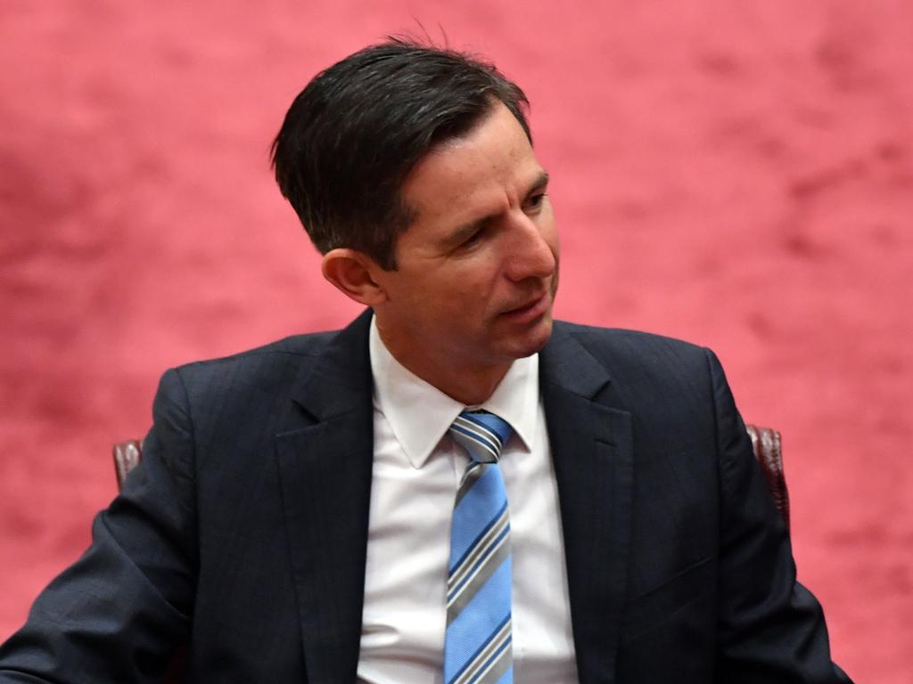 Simon Birmingham says he is no aware of claims Scott Morrison’s staff backgrounded against an alleged rape victim’s partner. Picture: Sam Mooy/Getty Images