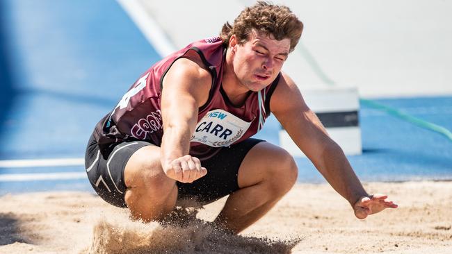 Blake Carr from Gateshead in the long jump.