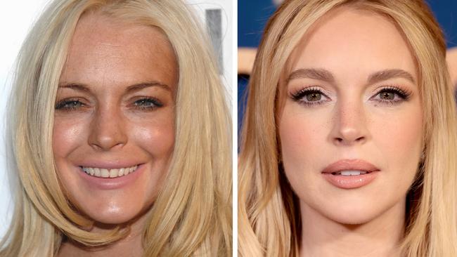 Lindsay Lohan, in 2009 and today.