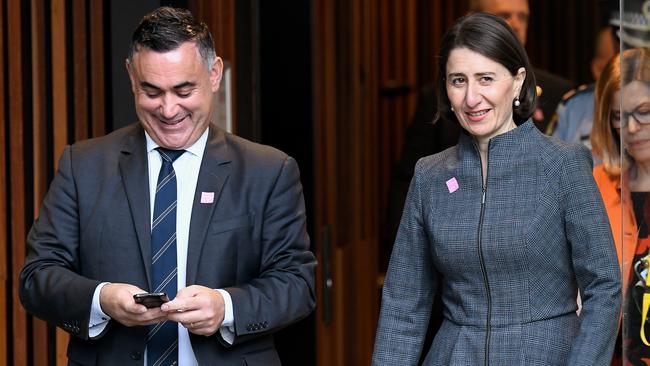 NSW Deputy Premier John Barilaro and NSW Premier Gladys Berejiklian. Picture: AAP